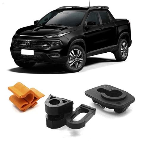 Jogo Kit Grampo Presilha fixação fixar Haste Vareta Capô Fiat Toro 2016