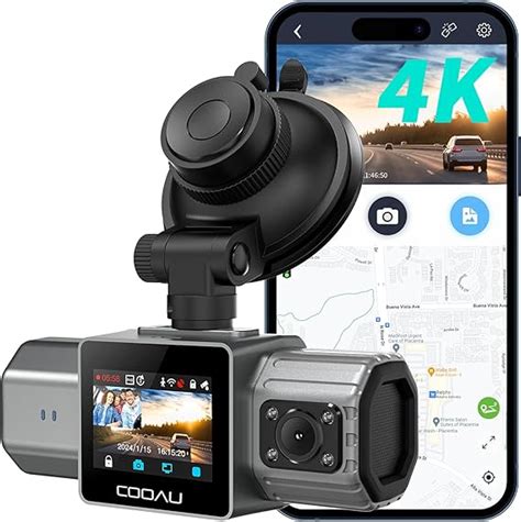 Amazon Cooau K Dual Dash Cam Built In Gps Wi Fi K P Dash