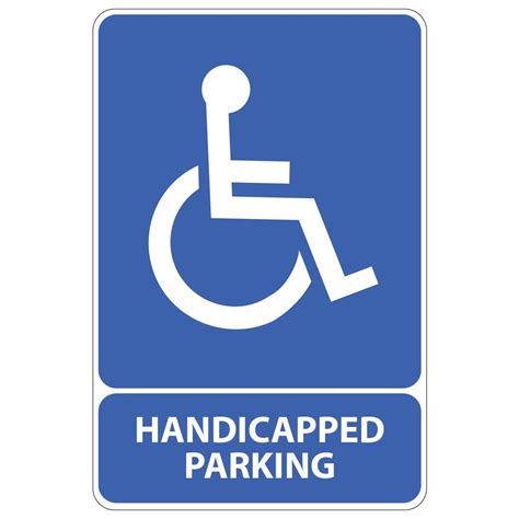 Rectangular Plastic Handicapped Parking Sign Pse 0048 The Home Depot