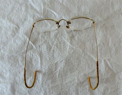 Antique Wire Rim Eye Glasses 110 12k Gold Filled Frames Spectacles Hexagon Etsy