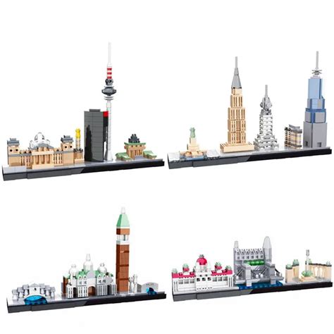 HSANHE Architecture World Famous Skyline Building Blocks Kit City ...