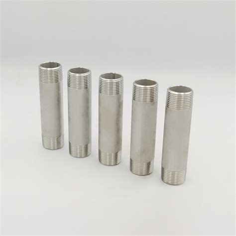 Longer Bsp Npt Gi Barrel Nipple Stainless Steel Pipe Fitting Double