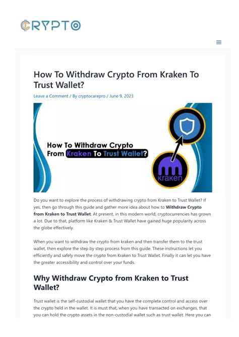 Ppt How To Withdraw Crypto From Kraken To Trust Wallet Powerpoint