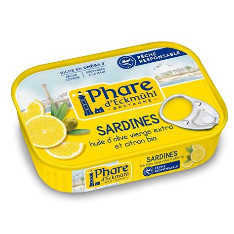 Sardines Pêche Durable à l Huile d Olive Vierge Extra et au Citron Bio