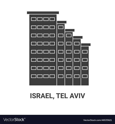 Israel tel aviv travel landmark Royalty Free Vector Image