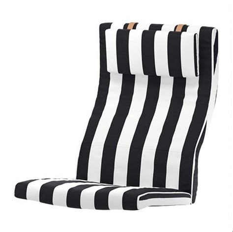 IKEA Poang Armchair CUSHION STENLI Black White Stripe POÄNG Cover New