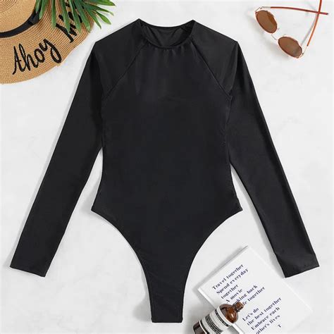 New Long Sleeve One Piece Bikini Backless Sexy Swimsuit Thong Diamond
