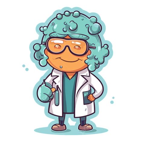 Retrato De Personagem Cientista Vetor PNG Clínico Adesivo Desenho