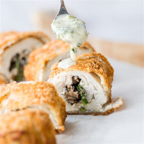 Creamy Chicken Roulade With Spinach And Mushrooms Recipe The Feedfeed