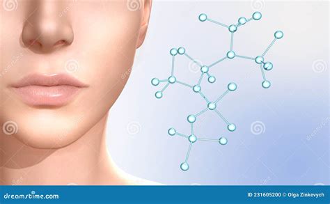 Collagen Molecule Model. Skin Care 3d Illustration Stock Illustration ...