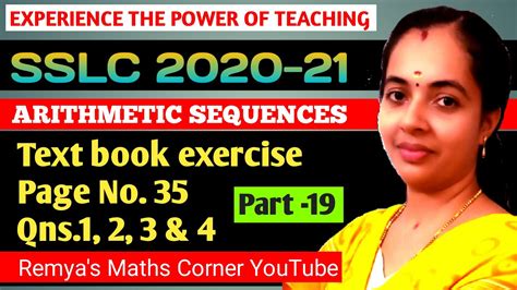 Sslc Maths Arithmetic Sequence Part Qns To Page No