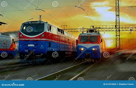 Locomotives stock photo. Image of land, kazakhstan, line - 61291004