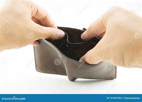 Male Hand Open Empty Purse Stock Photo Image Of Problem 127607946