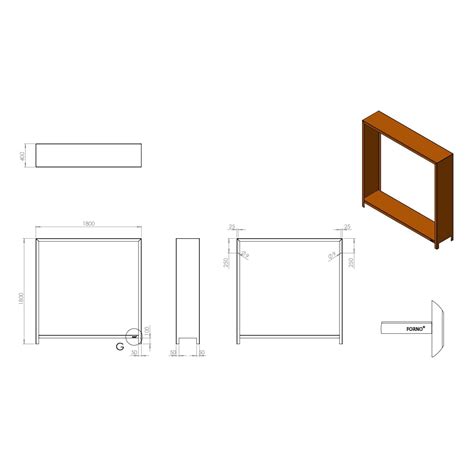 Kaminholzregal FORNO LOGG BHS1 3 Für den Außenbereich 180 x 180 x