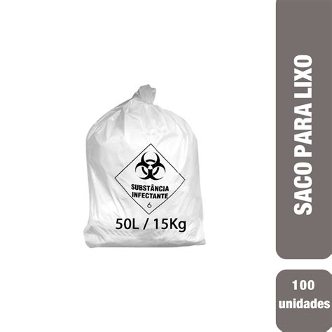 SACO PARA LIXO HOSPITALAR 50L C 100 UNDS RAVA