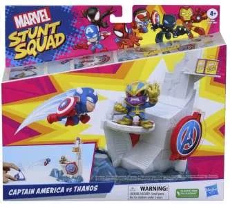 Hasbro Marvel Stunt Squad Villain Knockdown Playset Per Bambini Da 4