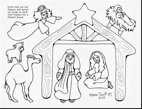 Nativity Scene Coloring Page For Preschoolers Coloring Pages