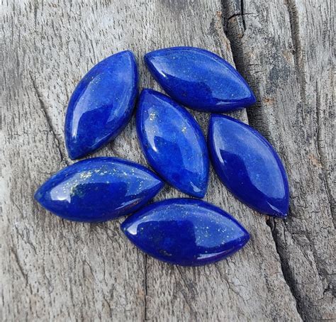 Natural Lapis Lazuli Marquise Shape Cabochon Flat Back Calibrated AAA