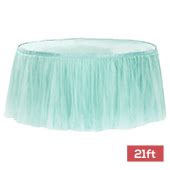 Sheer Tulle Tutu Table Skirt Ft Long Turquoise