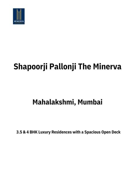 Ppt Shapoorji Pallonji Minerva Mahalaxmi Mumbai E Brochure