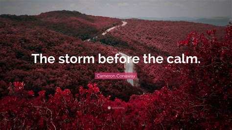 Cameron Conaway Quote The Storm Before The Calm”