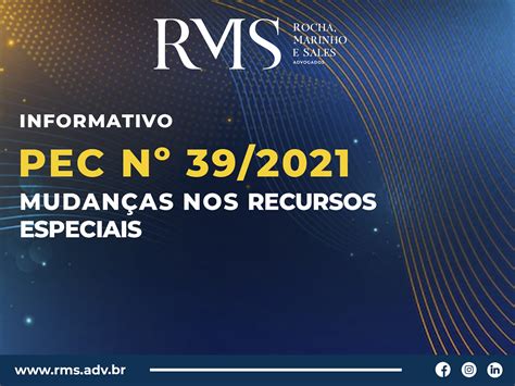 Informativo PEC nº 39 2021 mudanças nos recursos especiais RMS