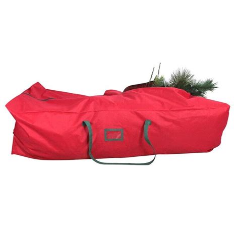 Northlight 7 5 Ft Red And Green Rolling Artificial Christmas Tree Storage Bag In The Christmas