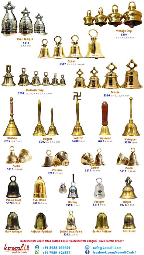 custom metal church temple ship small brass bells wholesale