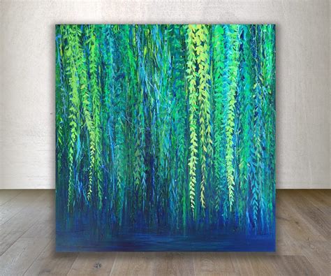 Willow Tree Painting Original Nature Art | Acrylic painting canvas ...