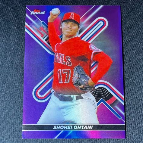 【目立った傷や汚れなし】最新 250枚限定 2022 Topps Finest 大谷翔平 No28 パープルリフラクターパラレルカード