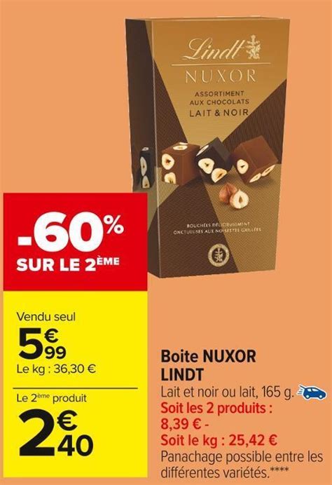 Promo Lindt Boite Nuxor Chez Carrefour Market