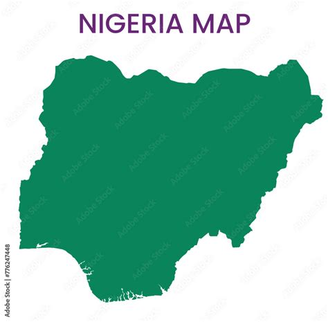 High Detailed Map Of Nigeria Outline Map Of Nigeria Africa Stock