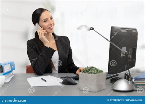 Accountant Talking On The Phone Stock Image Image Of Calculating