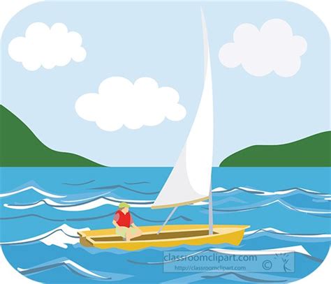 Boats And Ships Clipart Small Sailing Boat In Rough Water Clipart