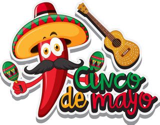 Cute Mexican Man With Maracas And Guitars Vector Image