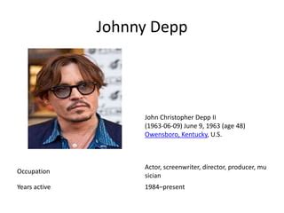 Johnny Depp Pptx Meera Ppt