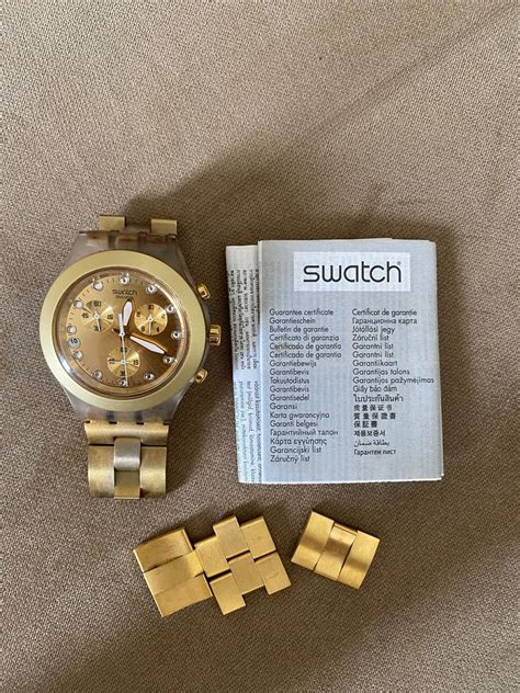 Rel Gio Swatch Dourado Modelo Irony Diaphane Rel Gio Feminino