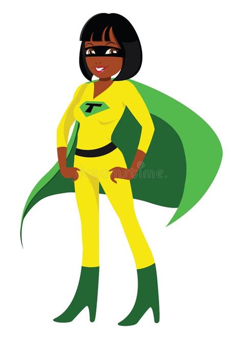 Superhero black female stock vector. Illustration of standing - 25675411