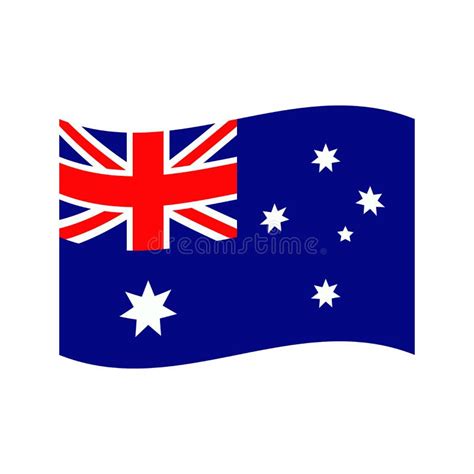 Wavy Australian Flag Sign Australia Day National Symbol Australian