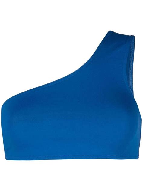 ERES Symbole One Shoulder Bikini Top Blue Editorialist