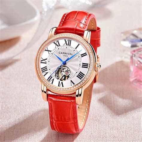 Carnival Reloj de pulsera de lujo para Mujer pulsera mecánica