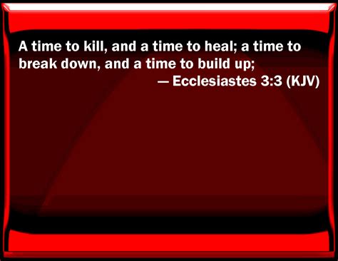 Ecclesiastes A Time To Kill And A Time To Heal A Time To Break