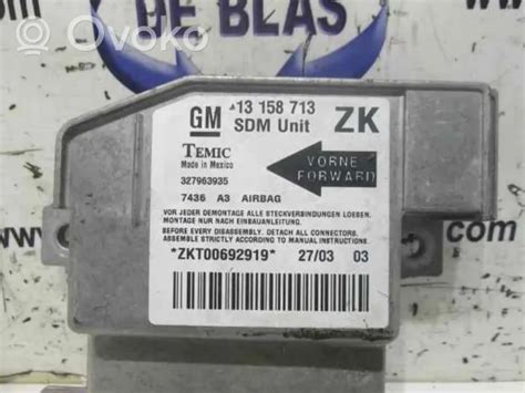 Zk Opel Meriva A Airbag Control Unit Module Rrr