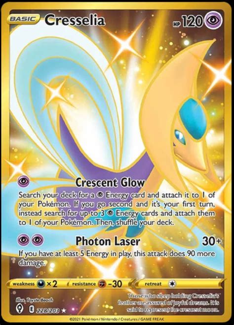 Cresselia Gold Evolving Skies Secret Rare 228203 English Etsy