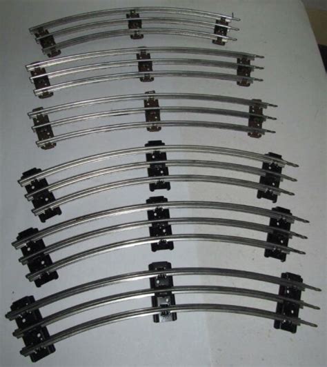 Lionel O 027 Gauge Curved Metal Train Track 6 Pieces With Joiner