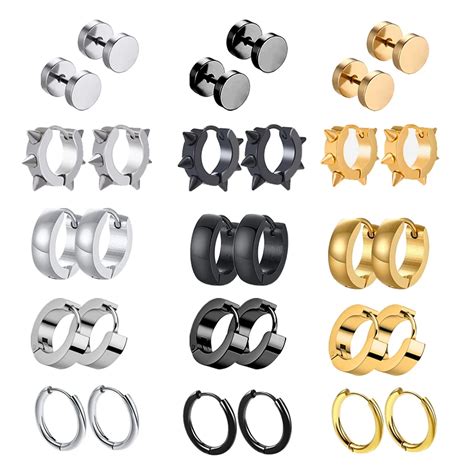 Серьги-кольца унисекс из нержавеющей стали | AliExpress