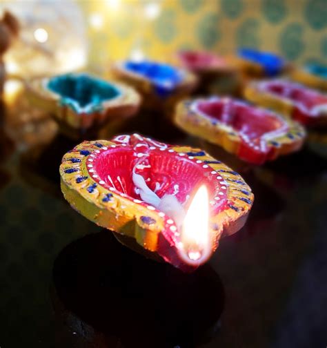 Set Of 12 Designer Diya Deepak Special Reusable Diya Colourful Earthen