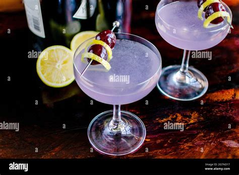 Aviation Gin Cocktails Garnished with Luxardo Cherries: Gin cocktails ...