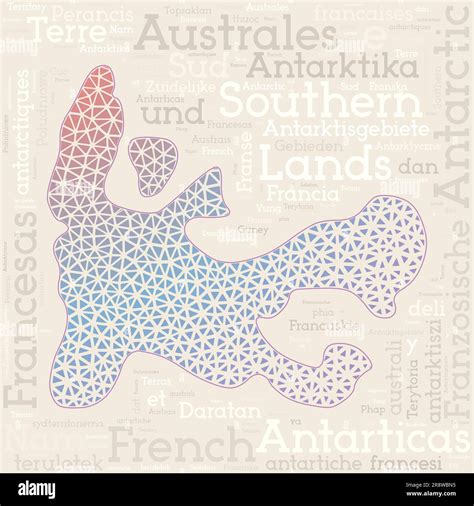 Taaf Map Design Country Names In Different Languages And Map Shape