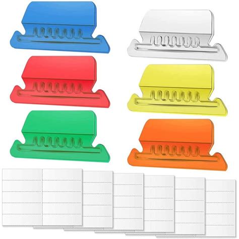 60 Sets Hanging File Tabs And Inserts Colorful File Folder Labels